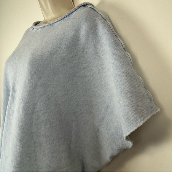 Frank & Eileen Womens Olive Capelet Top OS Mineral Blue Coastal Lagenlook Layer - Picture 6 of 15